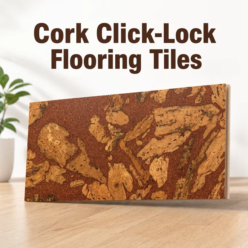 Factory Direct Eco Friendly Waterproof Soundproof 11mm Natural Cork Click Lock Flooring Tiles for Home Bedroom