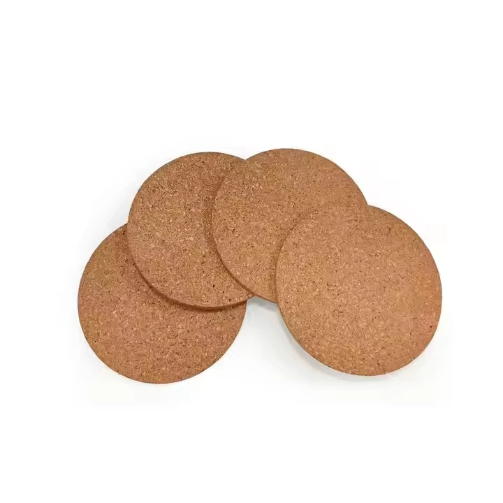 Factory Eco friendly Round Desk Cork Mat 100*5mm Cork Pads Cup Mat Non Slip Personalized Coaster Cork