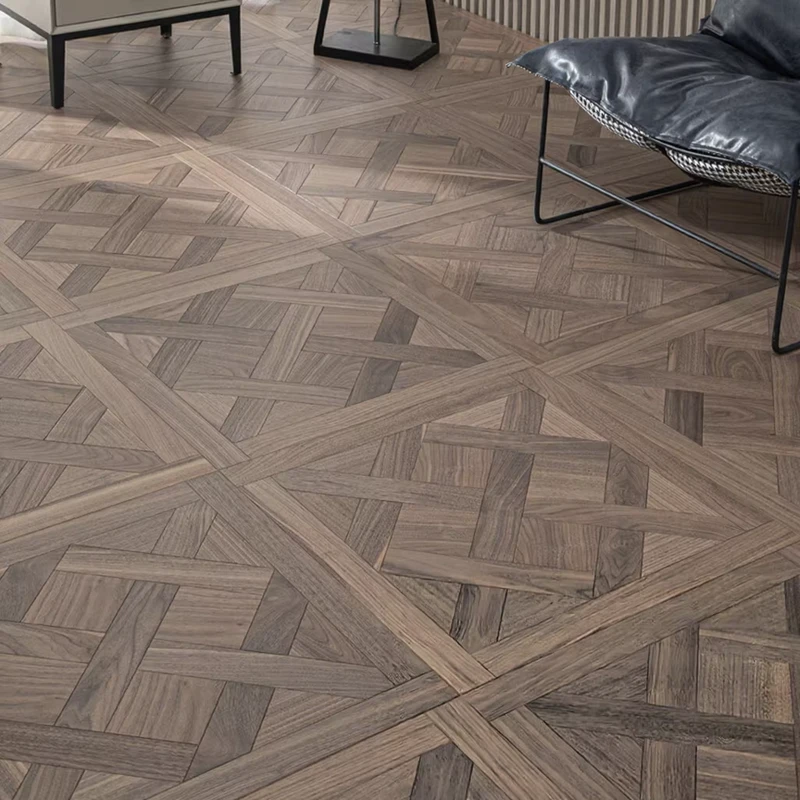 Factory Rustic Engineered Oak Herringbone European French White Oak Wood Click Lock Living Room Hardwood Flooring