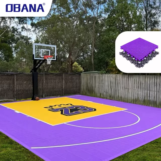 Factory Sale Customized Colors Recyclable PP Material Plastic Floor Mat for Backyard Basketball Court Flooring Outdoor Tiles