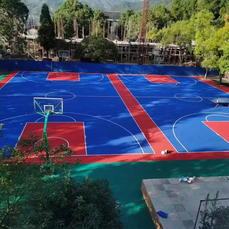 Factory Sale PP Material Eco-Friendly Backyard Basketball Court Floor Tiles Outdoor Plastic Flooring Mat Easy Install