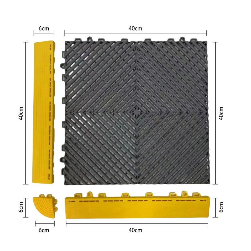 Factory Slip Resistance Features Interlocking PVC Modular Floor Tiles Non Slip Mat Plastic Flooring