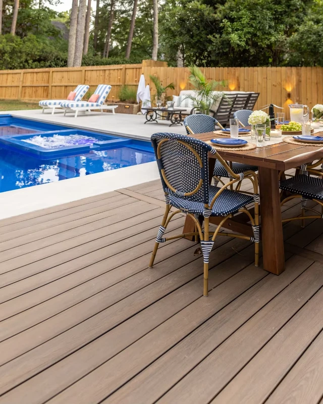 Factory WPC Solid Decking Outdoor Waterproof WPC Composite Material Solid Decking Modern Design