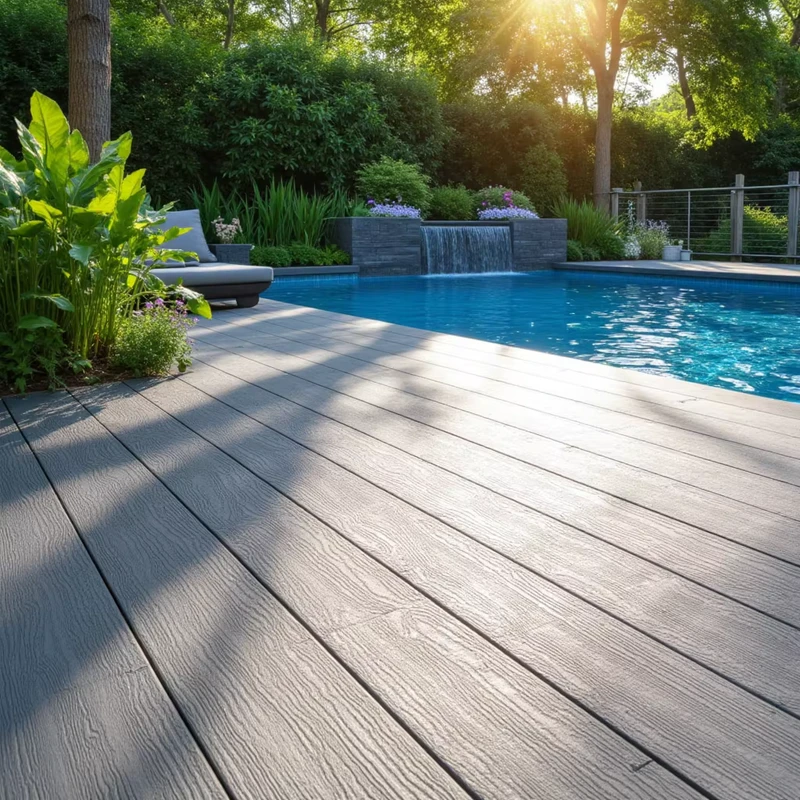 Fluted WPC Decking Tiles Modern Square Outdoor Plastic Wood Composite Decking for Garden Park Waterproof Floor Click