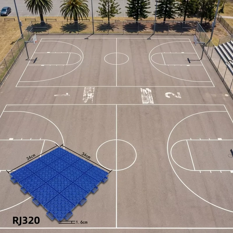 For RJ320 Professional Outdoor Interlock PP Plastic Waterproof Floor Basketball Sports Suspended Shock Absorbing Eco Friendly