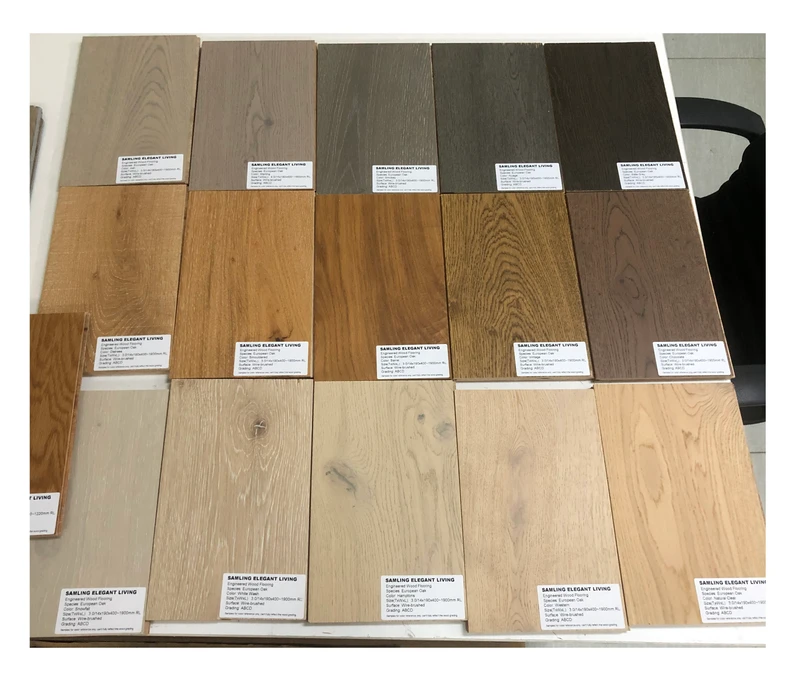 Free Sample 12mm 14mm 15mm Brushed White Oak Multi-layer Engineered Wood Flooring