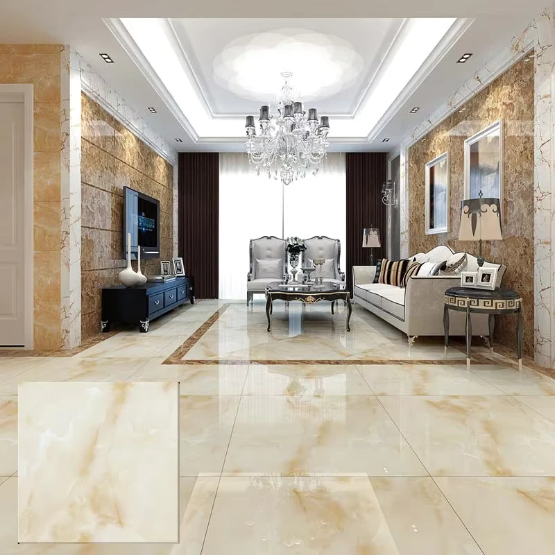 Full Polished Marble Look Glossy Porcelain Floor Tiles