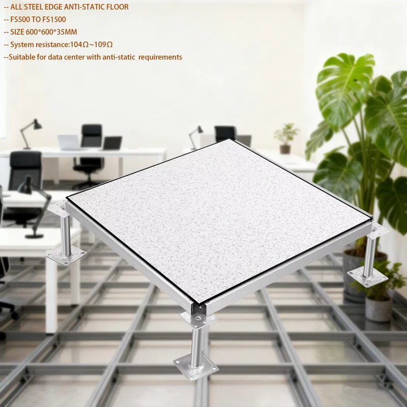 Full Steel Anti Static Raised Floor System with PVC Finish for Data Centers