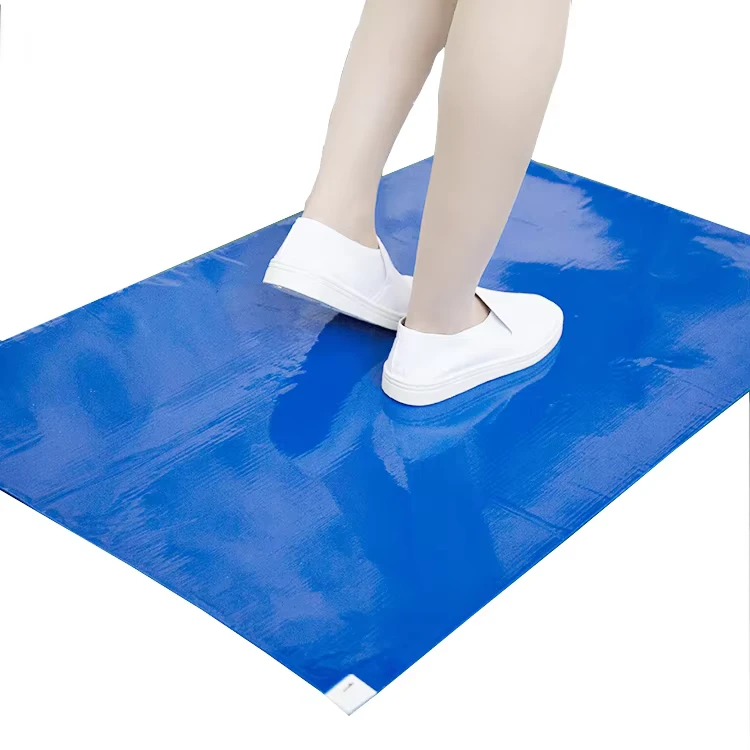 GI Manufacturer Industrial Use Dust Control ESD Floor Shoes Blue Adhesive Tacky Sticky Mat Cleanroom Mats