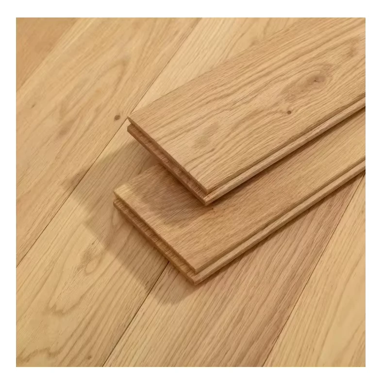 Grain OAK Solid Hardwood Flooring Matching Floor Skirting for Living Room Warehouse Exterior Use Click Lock Installation