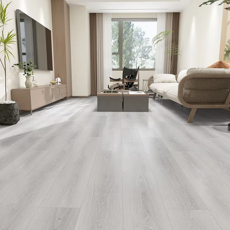 Grey Laminate Flooring Waterproof Click Installation Modern Minimalist Design for Living Rooms Bedrooms