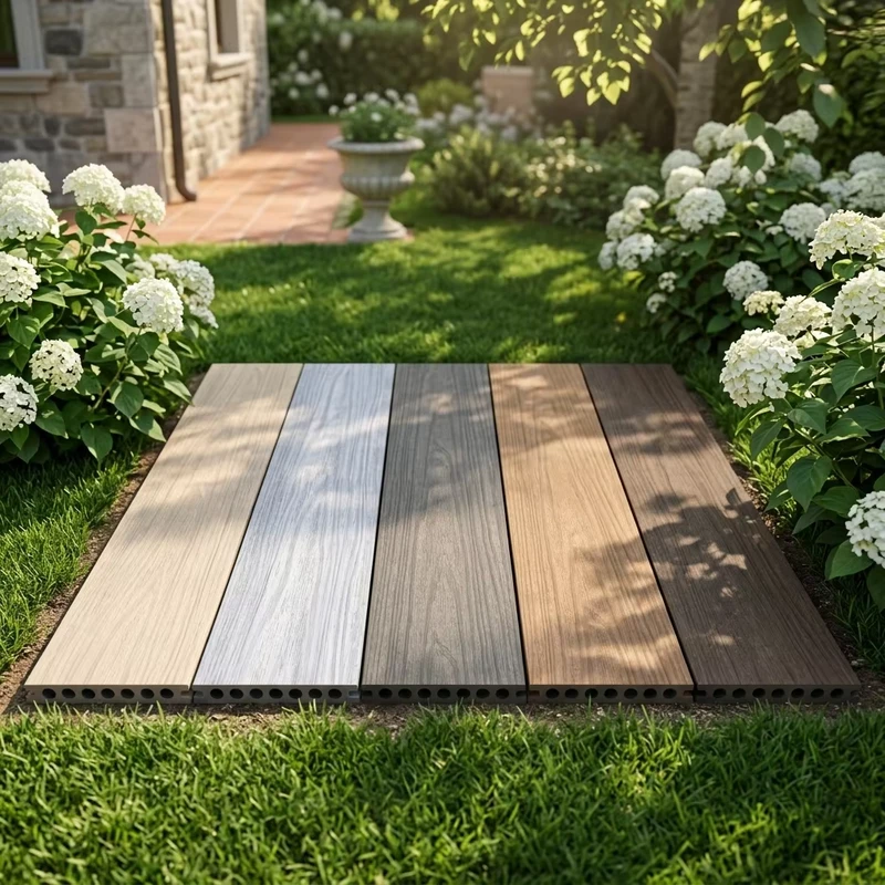 Grey WPC Decking Waterproof Composite Garden Flooring