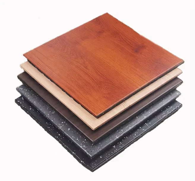 Gym Floorings Wood Grain Rubber Flooring for Gym, Bedroom, Office