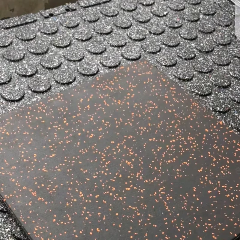Gym Protective Flooring 1Mx1M 15-50MM Rubber Composite Impact Tiles Rubber Gym Mat Tile