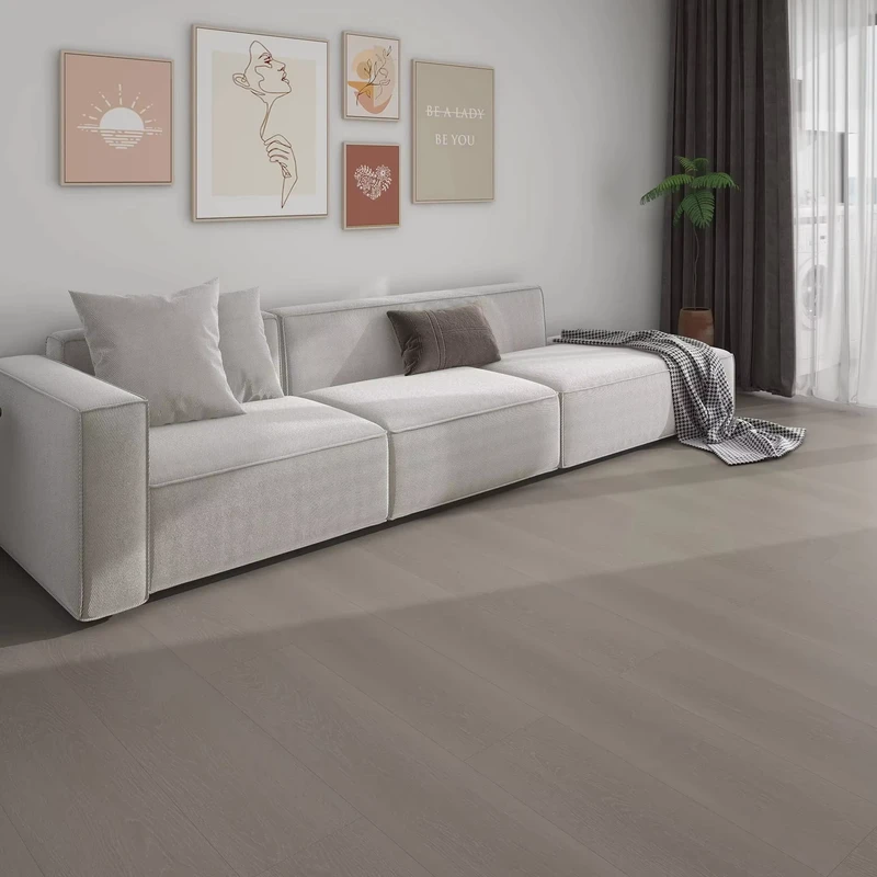 HDF Engineered Wood Flooring Moisture-Resistant Planks with AC4 Wear Resistance and Cork Underlayment for Floor & Wall Use