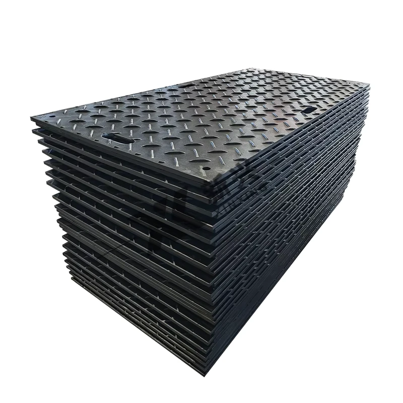 HDPE Floor Protection Mat Anti Slip Textured Surface 1220*2770*12.7mm Load Bearing Capacity 60 Tons