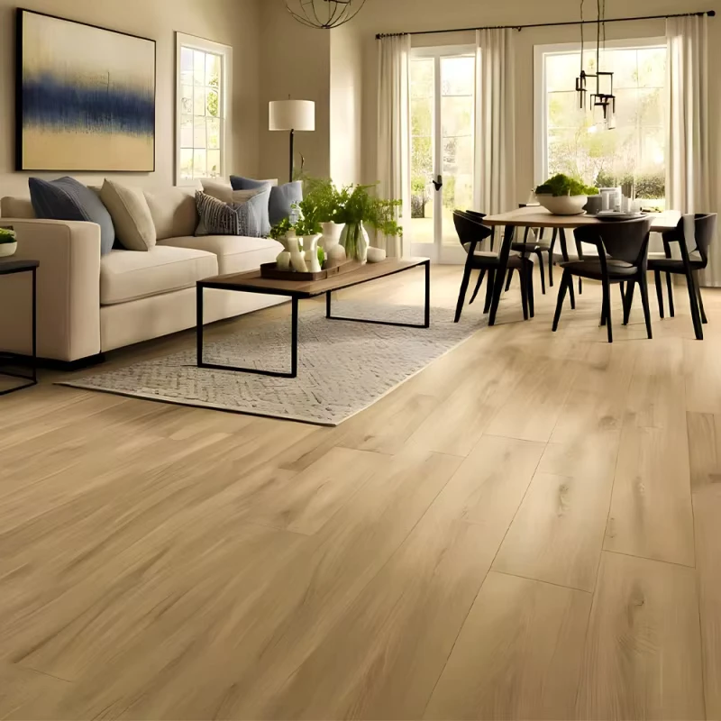 Hard Stone Plastic Material Heavy Duty Hybrid Laminate Flooring with IXPE for Supermarket Logistics Warehouse Public Corridor
