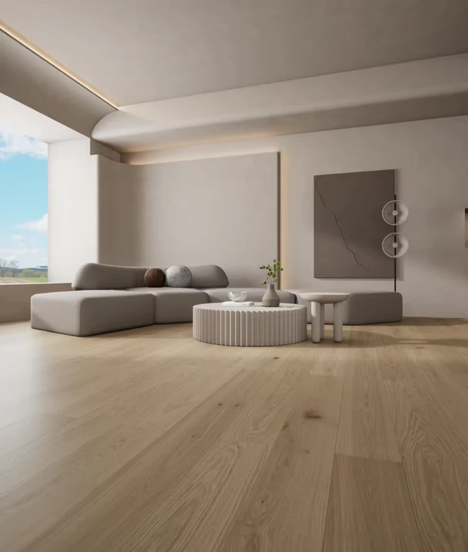 Hardwood Flooring 3-layer European White Oak Engineered Flooring BCD Grade 15mm Saw Cut Invisible Natural Solid Wood Flooring