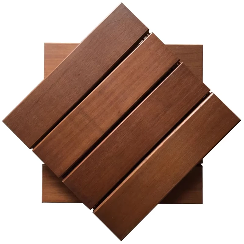 Hardwood Flooring Solid Wood IPE Decking Used in Outdoor Balcony Wooden Floor Interlocking Floor Tiles