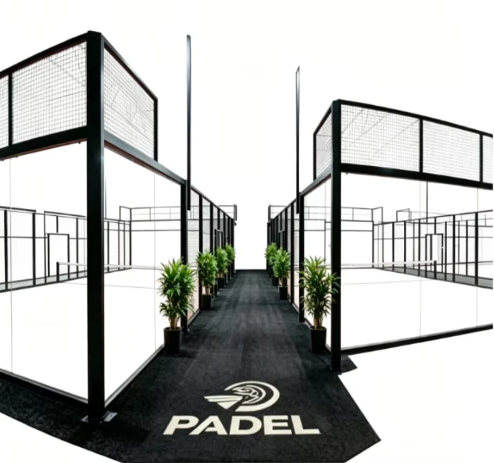 Heavy Duty Black Gym Turf with Custom Logo Non-Slip Walkway Sports Flooring for Padel Tennis Court Club Stadium Runner Mat