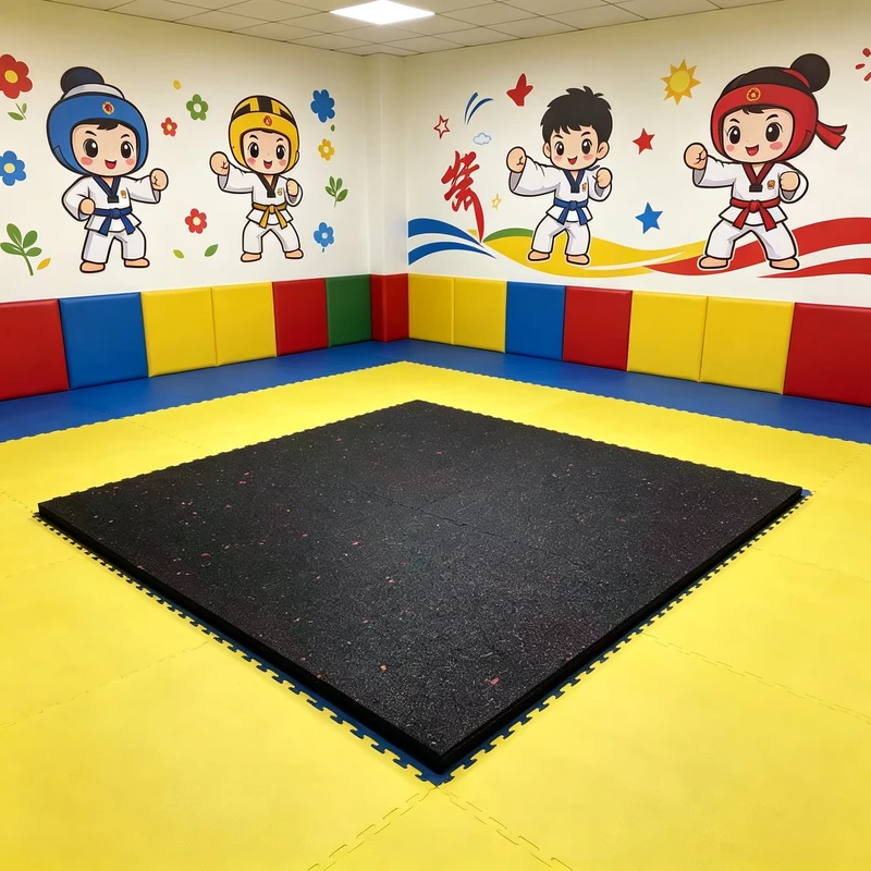 Heavy duty Rubber Mats Flooring with Easy to Clean Rubber Roll for Floor for Open Outdoor Public Fitness Areas