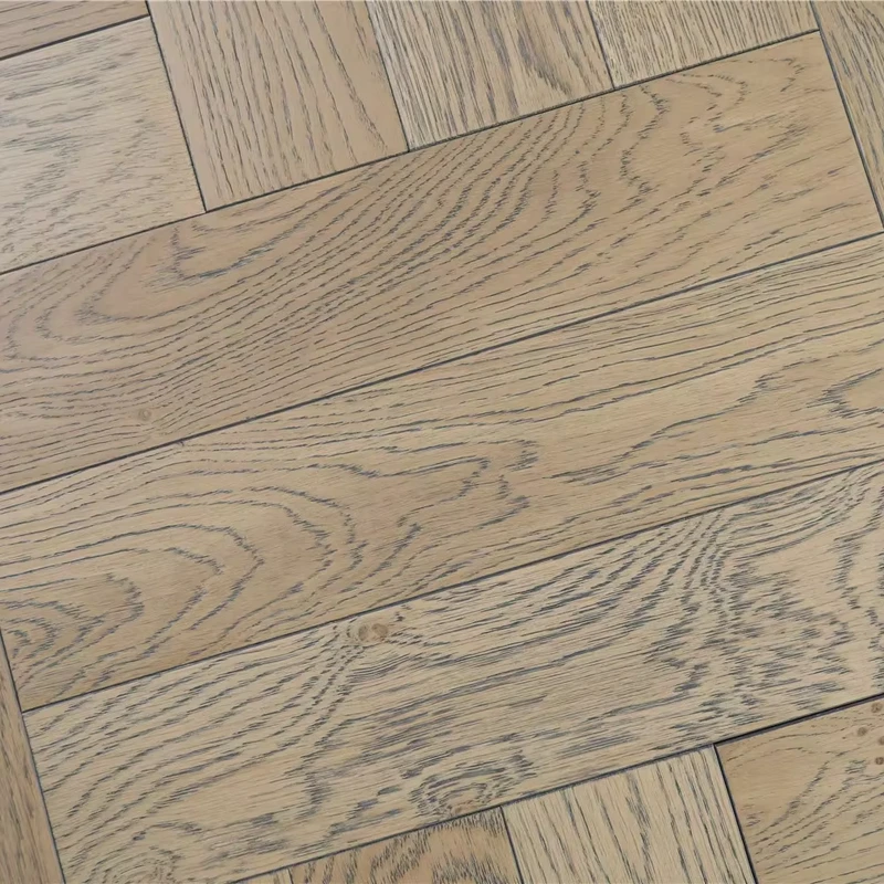 Herringbone Engineered Wood Flooring Family Use Hardwood Floorboards Customized Thickness Oak Wood Flooring