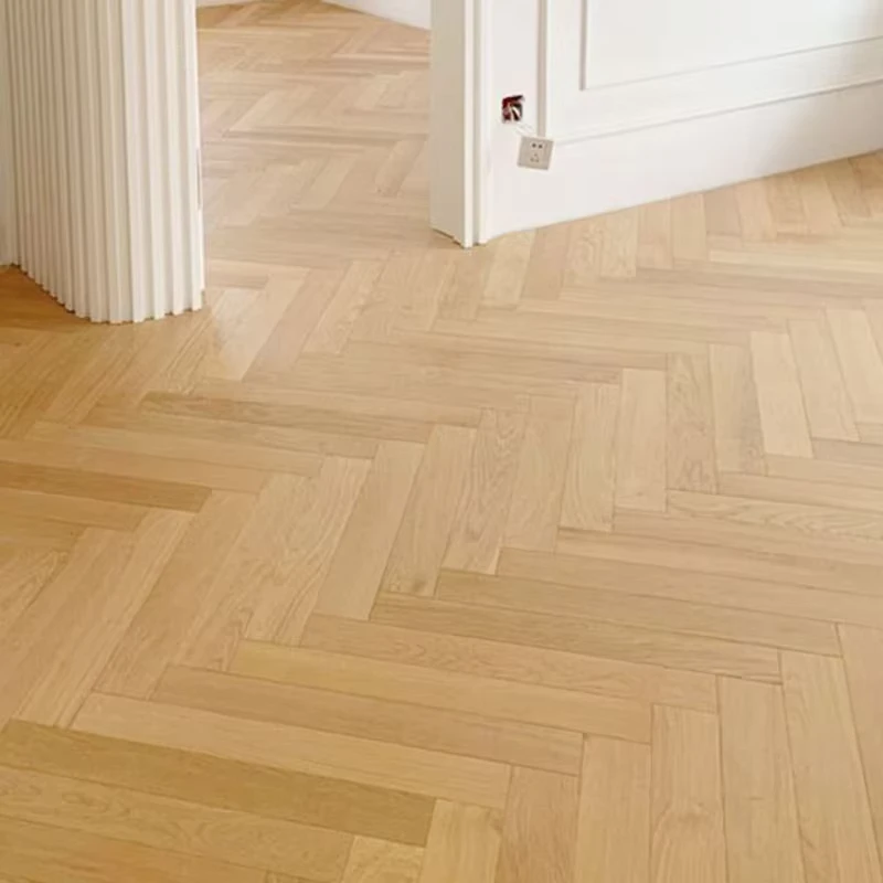 Herringbone Spliced Three Layer Engineered Wood Flooring Ash Indoor Use Brushed Design Durable and Stylish Modern Eco Friendly