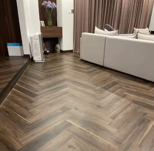 Herringbone Unilin Lock SPC Flooring Wood Grain Rigid Core 100% Virgin Waterproof Pet Friendly Scratch Resistant