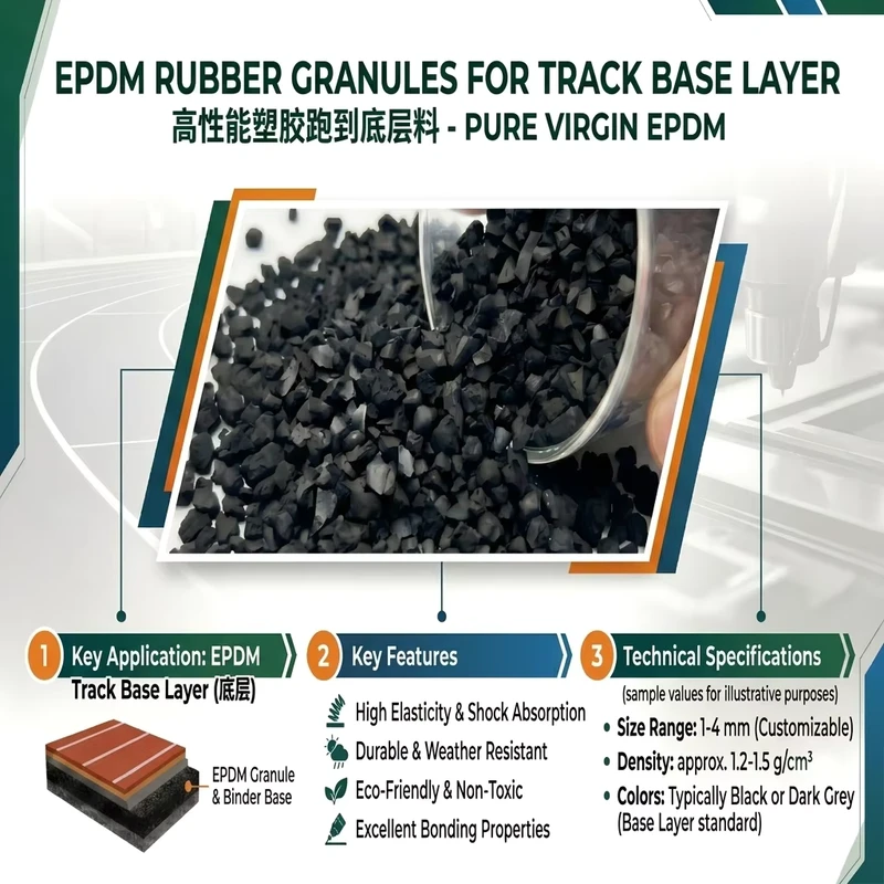 High Adhesion EPDM Granules for Polyurethane Running Track Anti Stripping Rubber Particles for Outdoor Sports Flooring Base