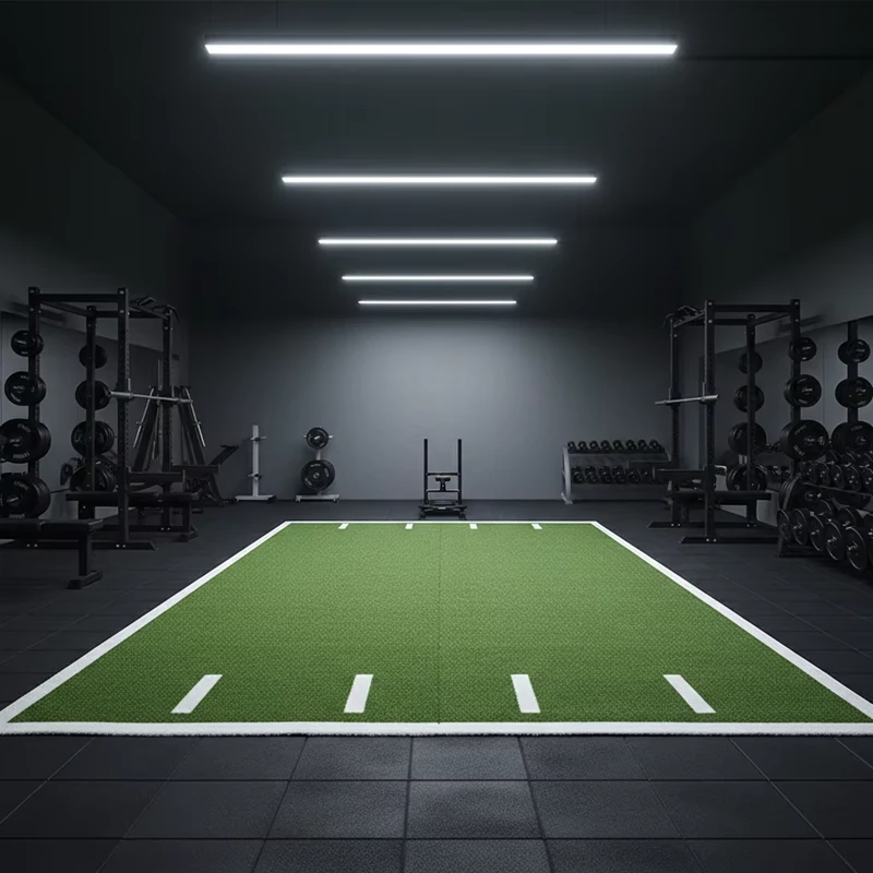High Density 100% PE Fitness Flooring Mat Sled Track Indoor Outdoor Size Logo Custom Gym Turf Grass for Competition Events