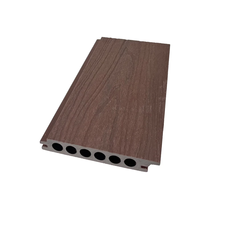 High Density 23mm Garden Deck Board Reinforced Waterproof Anti Slip Eco friendly Interlocking WPC Material 6 Channel Seamless