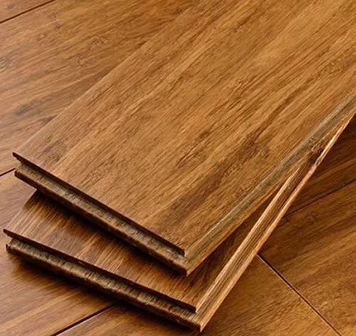 High Density Carbonized Strand Woven Bamboo Flooring Narrow Plank Click Lock Installation Traditional Design Indoor Use