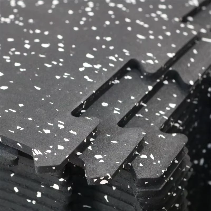 High Density Gym Flooring Rubber Durable Interlocking Workout Protector Rubber Flooring Tiles for Gym Puzzle Mat for Gym