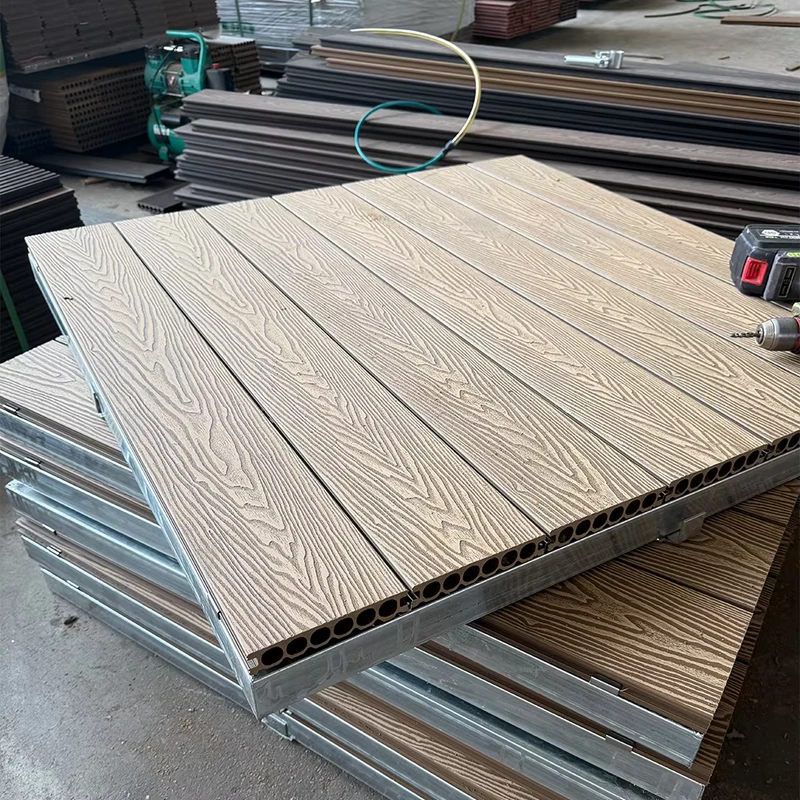 High Density Impact Resistant Anti Crack Waterproof WPC Decking Panel Prefab WPC Deck for Floating Bridge