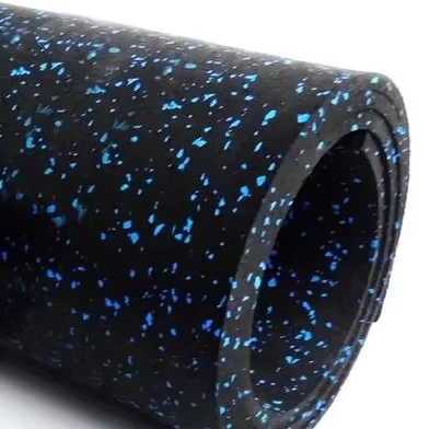 High Elastic Anti-slip Indoor Gym 3-12 mm Thick Rubber Flooring Rolls with EPDM Color Dots Waterproof Rubber Safety Mats