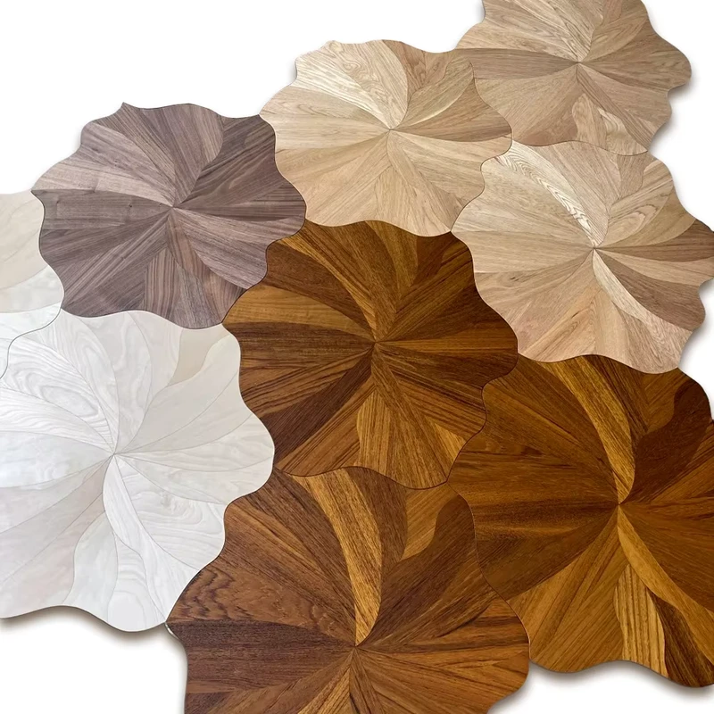 High-End 14mm Custom Solid Wood Oak Lotus Pattern Multi-Layer Engineered Laminate Flooring Waterproof Outdoor Living Room
