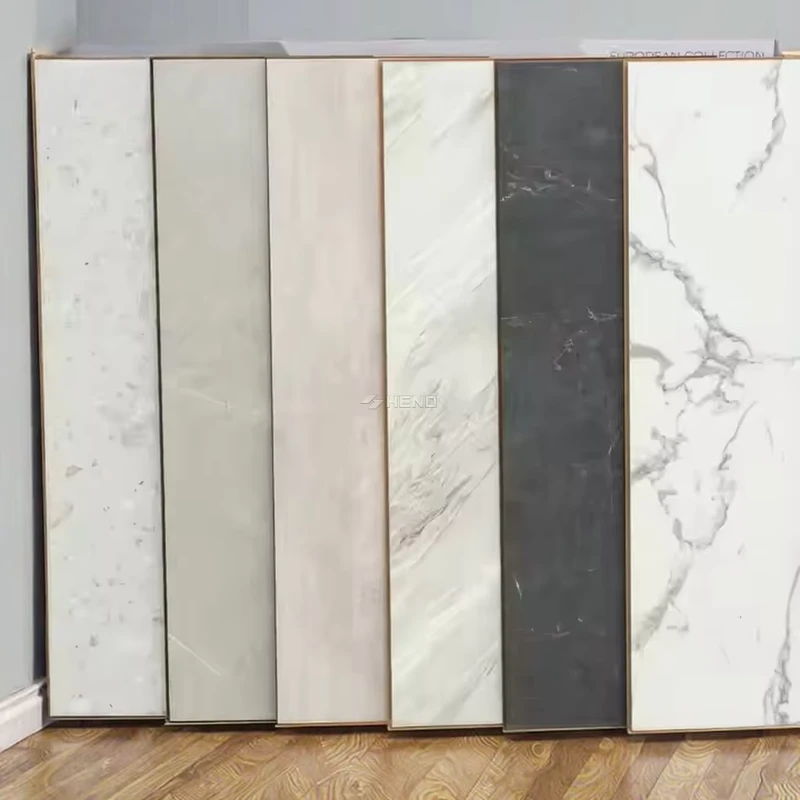 High Gloss 8mm 12mm Ceramic Kitchen Flooring Waterproof Stone Marble Effect Laminate Tile Ac3 Wear Easy Click Made Hdf
