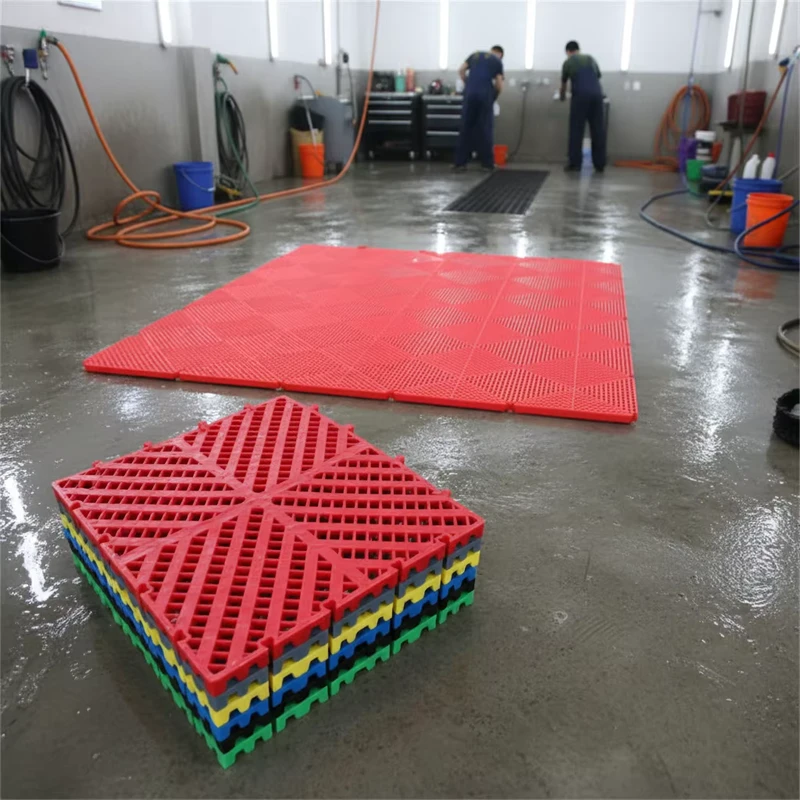 High Load PVC Anti Slip Garage Floor Protection Mat with Interlocking Design and Graphic Design Plastic Flooring Tiles