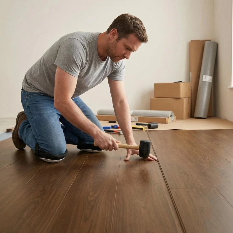 High Quality AC4 Wear Resistant Waterproof HDF Laminate Flooring 8mm/12mm Plank for Hospital Apartment Use Easy Click