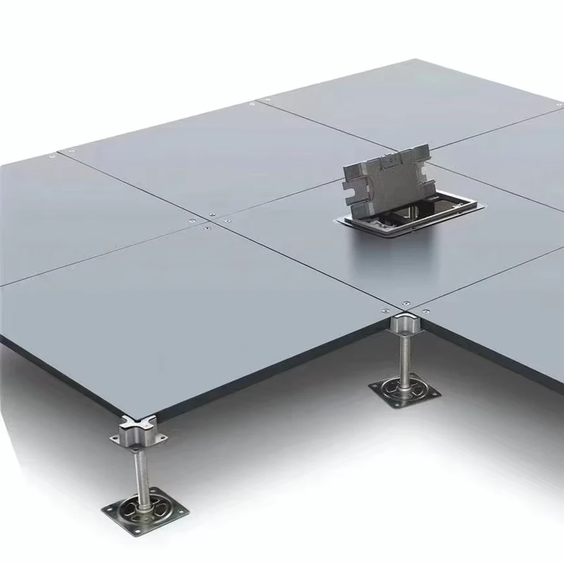 High Quality Calcium Sulphate Anti-static Raised Floor HPL Ceramic Finish Bottom of Galvanized Steel Plate 600*600mm
