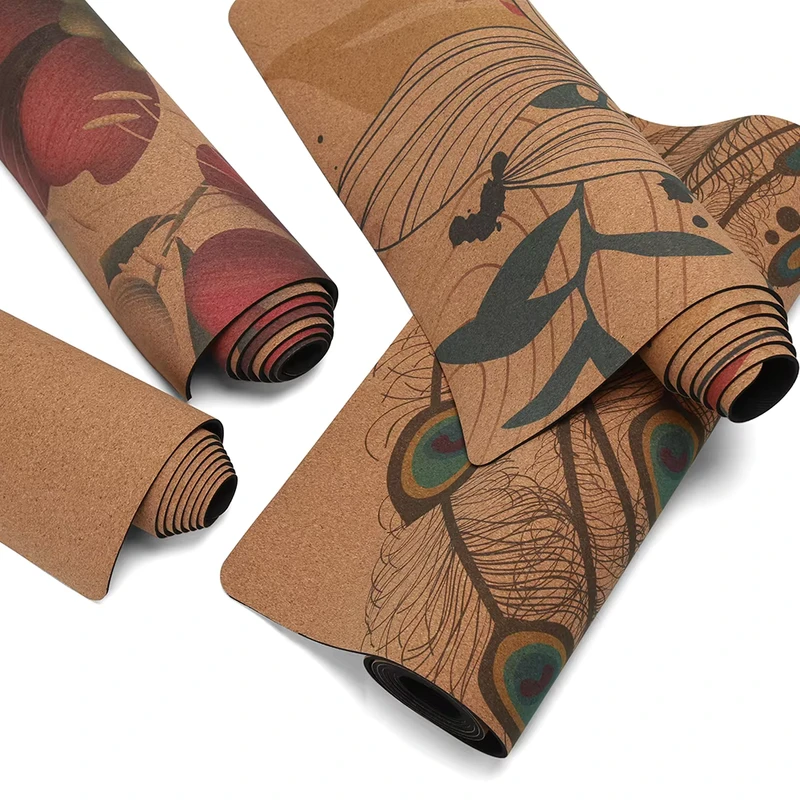 High Quality Cork Rubber Custom Logo Design Eco Friendly Natural Organic Cork Yoga Mat