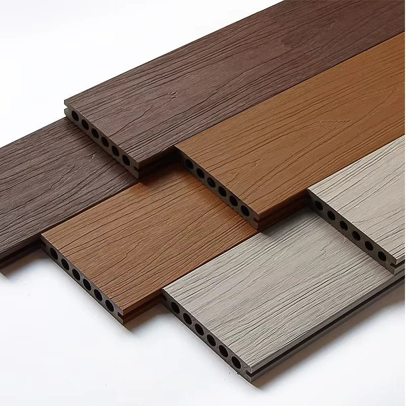 High Quality Deep Embossed Anti Rotten WPC Decking Wooden Grain Grey Outdoor Composite Decking