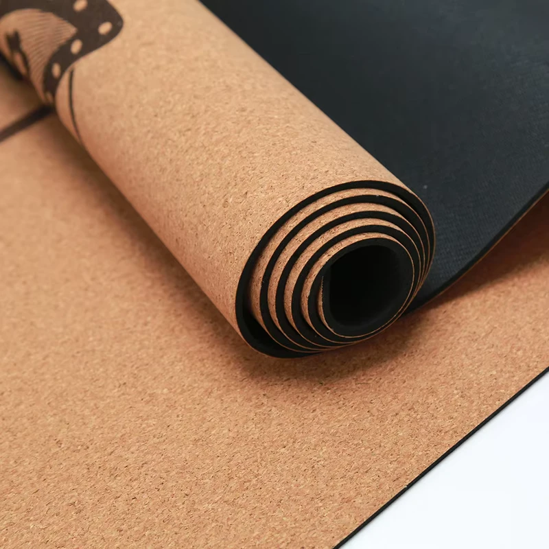 High Quality Eco Friendly No Slip Fitness Sports Natural Rubber Cork Yoga Mat for Beginner