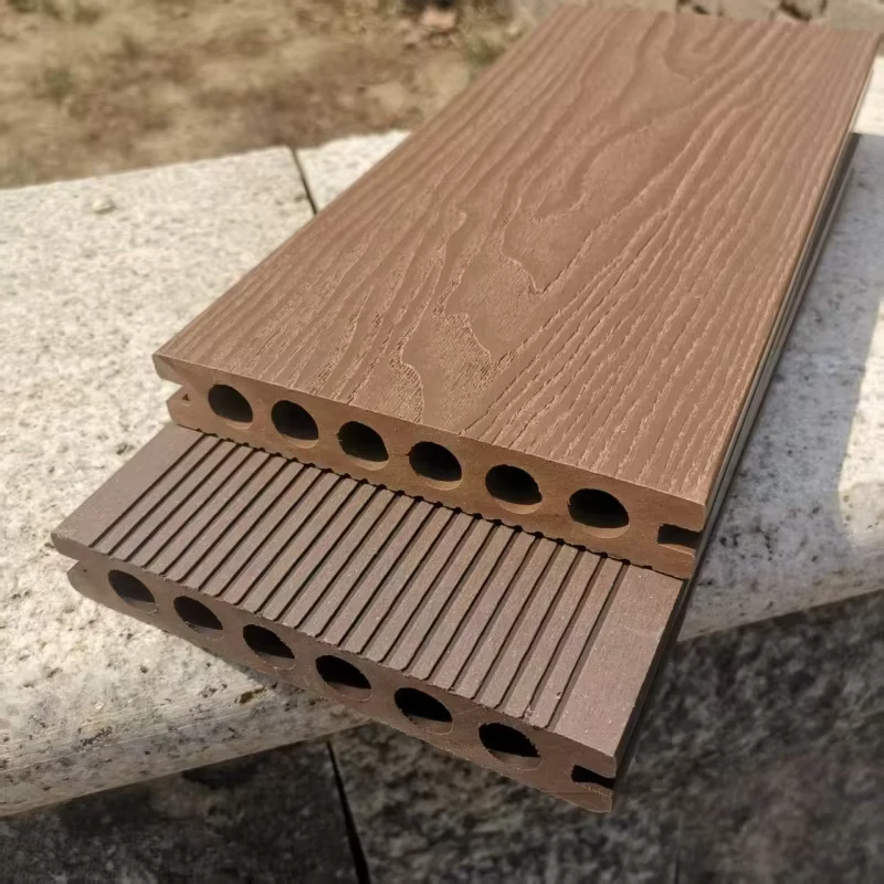High Quality WPC Decking Hard Wearing 3D Embossed Swimming Pool Wood Composite Panels Waterproof Patio WPC Outdoor Decking