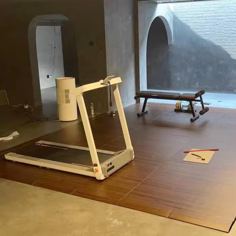 High Quality Wood Grains Rubber Gym Mats Flooring Odorless Absorption Gym Flooring Rubber Tiles