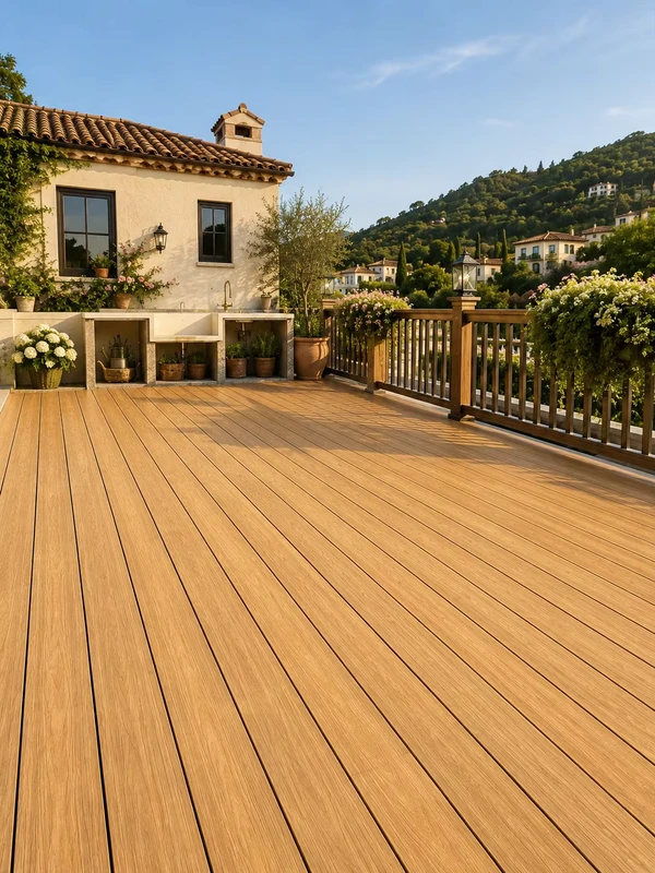 High quality Customizable Modern Square Anti Slip Smooth WPC Decking Board for Garden Park Outdoor Waterproof Sample Available