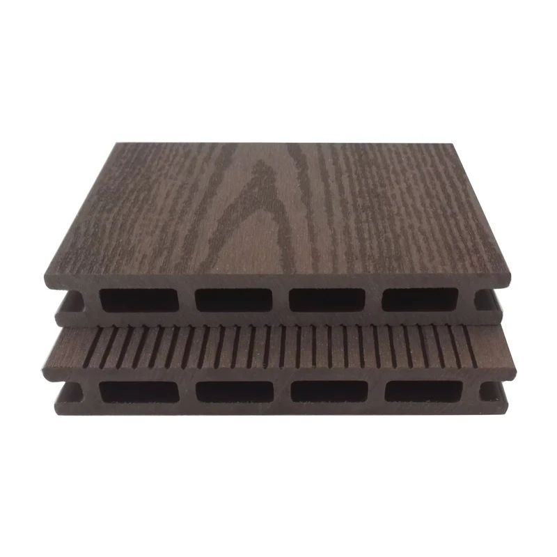 Hollow WPC Decking Board Square Hole Straight Groove Outdoor Waterproof Composite Flooring 140*25mm