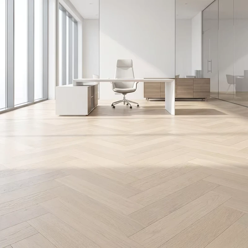 Hybrid Engineered Flooring Herringbone White Oak Wood Grain Click Lock Engineered Wood Floors for Living Room