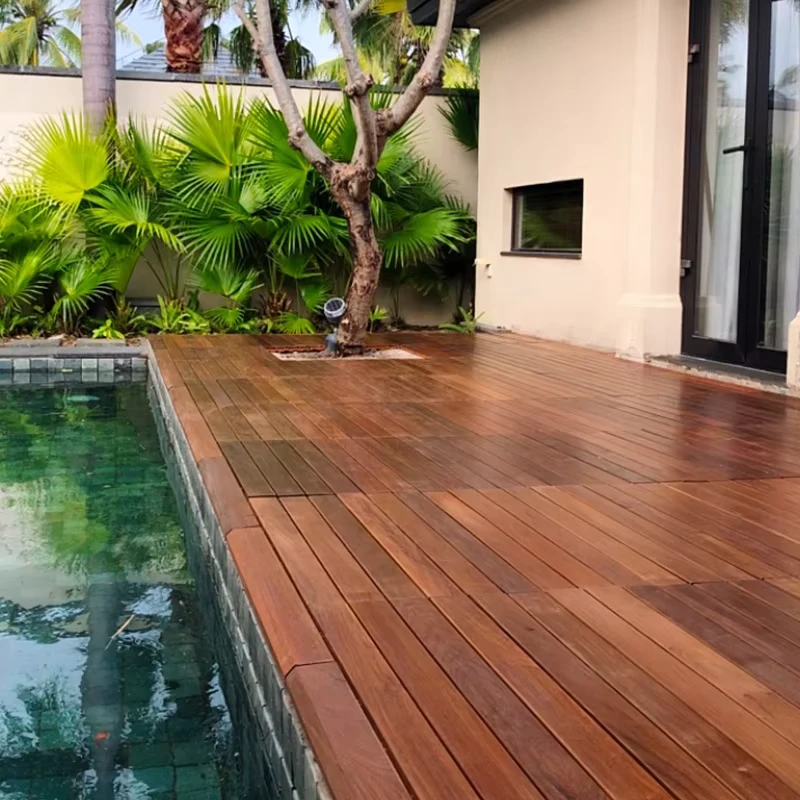 IPE Balcony Waterproof Outdoor DIY Wood Floor Deck Tile 900 X 300 mm Wooden Floor Tiles IPE Decking Tiles