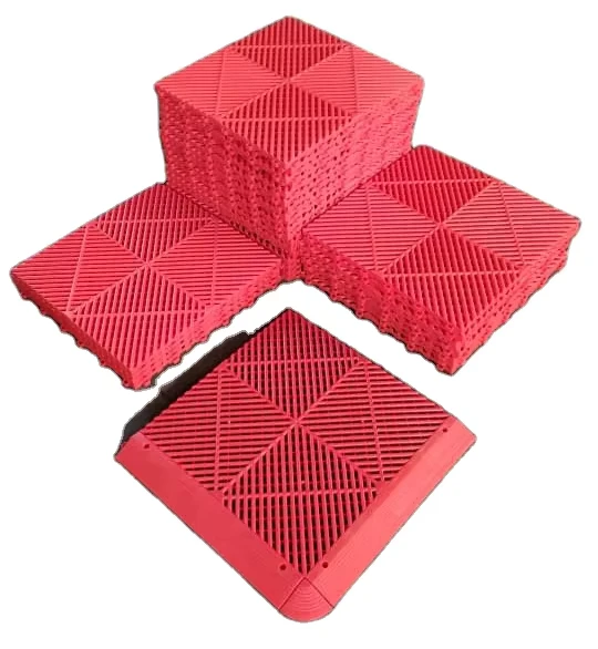 Indoor Modern Plain Anti slip PVC Plank Garage Floor Tiles with Click Installation for Workshop and Villa